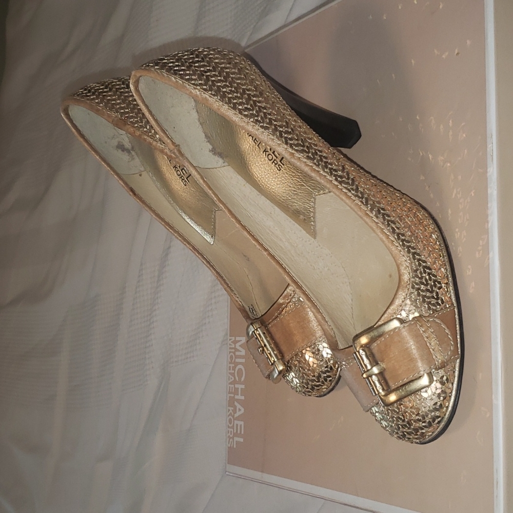 Michael Kors gold sequin Heels